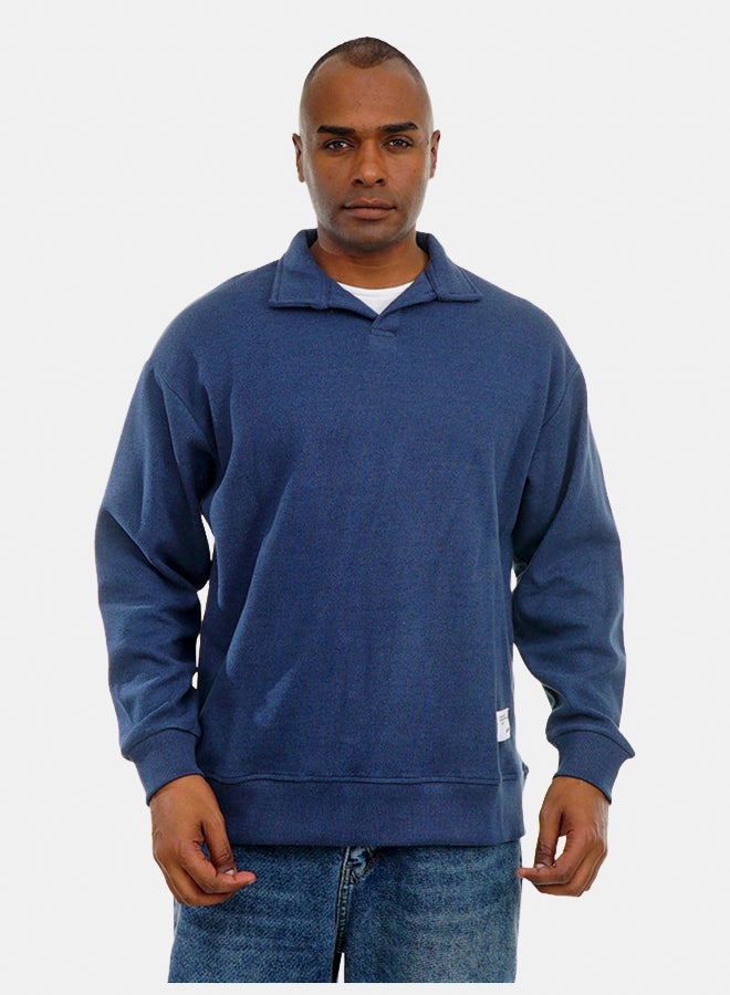 FIRE WOOD FireWood Cashmere Knit Pullover Sweater long sleeve For Men - Navy - Image 1